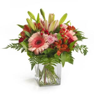 Bouquet rond rouge & rose