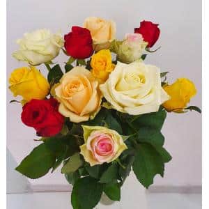Bouquet de roses multicolores
